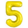 И 40 Цифра "5" золото Slim в упаковке / Five Slim / 1 шт /, Фольгированный шар