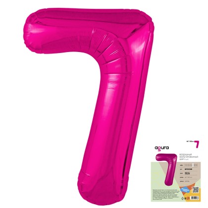 Цифра "7" Фуксия Slim в упаковке