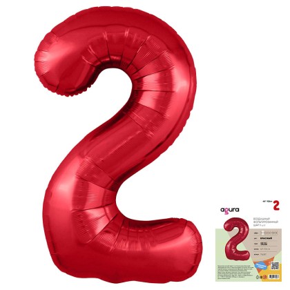 Цифра "2" Красный Slim в упаковке