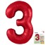 Цифра "3" Красный Slim в упаковке