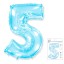 И40 Цифра "5" светло-голубой в упаковке/ Five / 1 шт /, Фольгированный шар