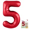 Цифра "5" Красный Slim в упаковке