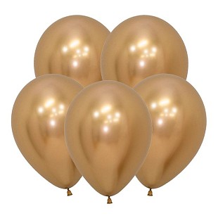 S Зеркальные шары 12 Рефлекс Золото / Reflex Gold/ 50 шт. /, Латексный шар