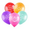 V 12 С Днем рождения, Для нее, Ассорти Пастель, 5 ст. / 10 шт. / Латексный шар