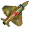 Фольгированный фигурный шар "Супер истребитель военный" 39"/99*97 см