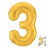 Цифра "3" Золото Slim в упаковке