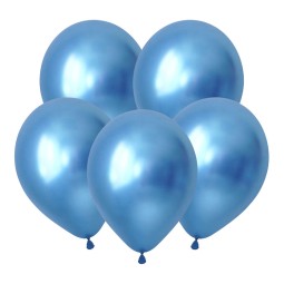 V Метал 12 Зеркальные шары, Синий / Luster Blue / 50 шт. /, Латексный шар
