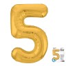 Цифра "5" Золото Slim в упаковке